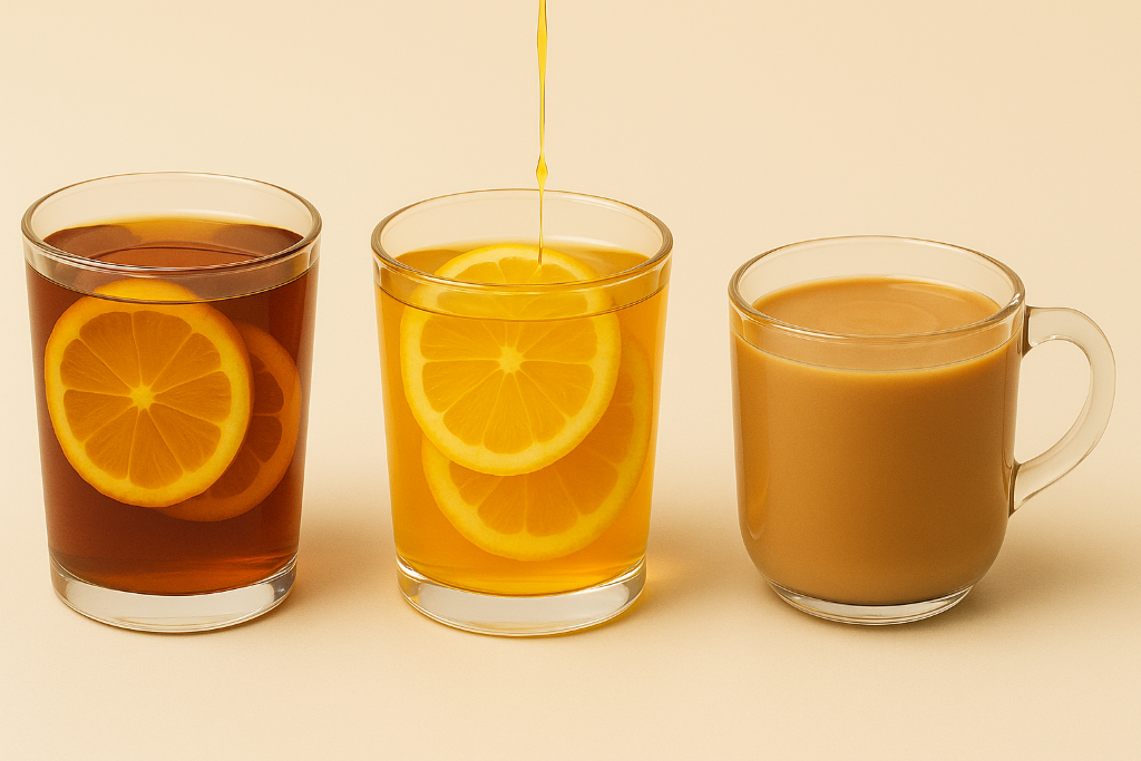 Milk Tea / Fresh Lemon Tea / Fresh Lemon Honey